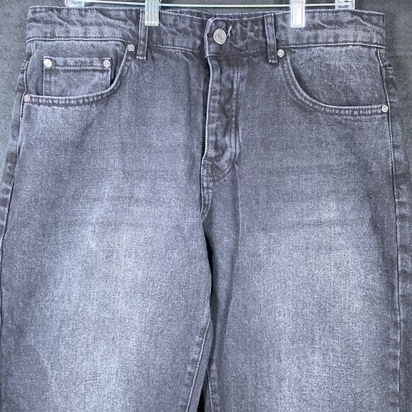 Boohoo Man Mens Jeans Black Button Fly Destroyed Bikercore 100% Cotton 36x33 - Picture 2 of 15